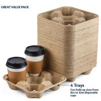 Buy cheap 2 4 trays Disposable No Spill Paper Cup Holder Tray product