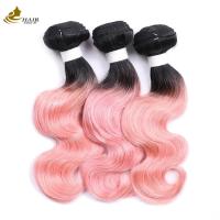 Buy cheap Malaysian Pink Virgin Human Hair Bundles 20Inch 1B Natural Looking product