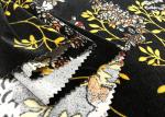 Warp Knitted Polyester Velvet Fabric / Birds Flowers Patterned Velvet Fabric