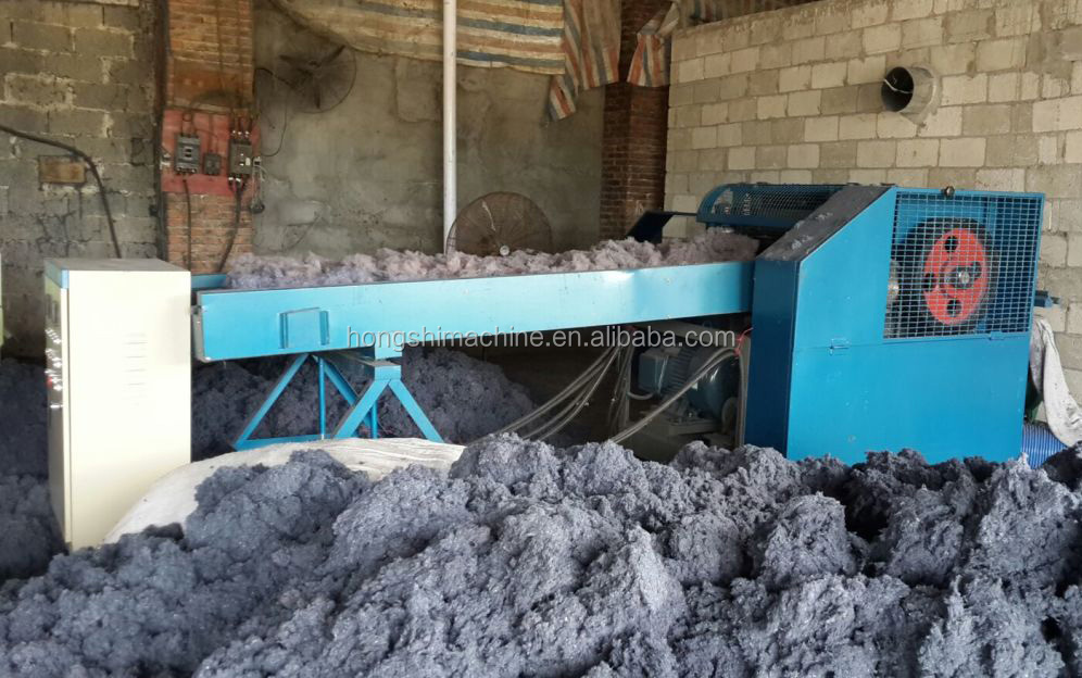 Plastic Cotton Non-woven fiber fabrics bag used clothes cutting shredding machine