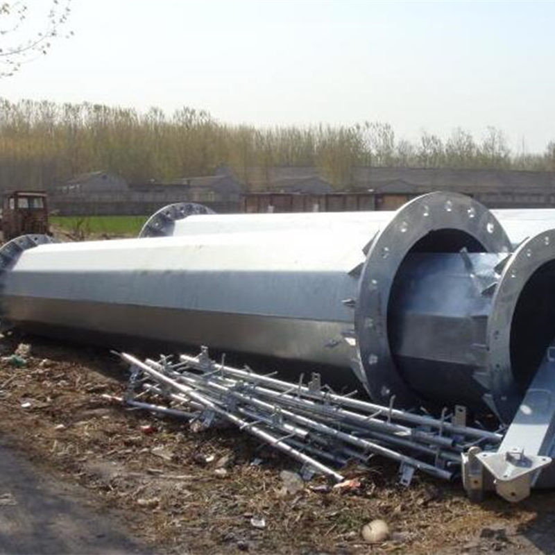 Q345 GR65 Galvanized Steel Electric Pole With 20-55FT Height For Transmission Line