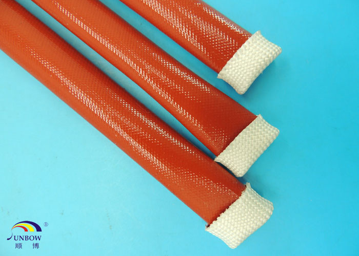 4KV Yellow Expandable Braided Fiberglass Sleeve With PU and Acrylic Resin
