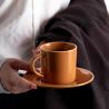 Buy cheap Business Gifts Small Pottery Coffee Mugs With Spoon And Gift Box In Classic Nordic Design from wholesalers