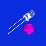 5mm LED Light Diode Pink Color 2000-3000mcd Clear Lens Round Head With Flange