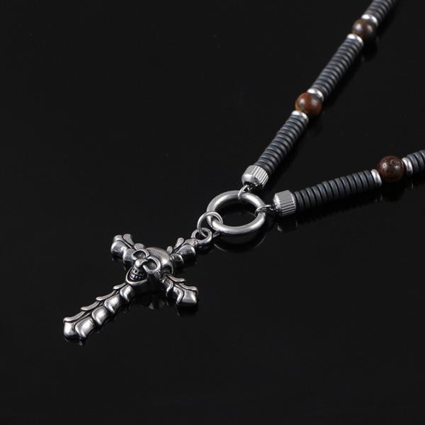Buy cheap Stainless steel skull cross pendant, European and American cross-border trendy boyfriend necklace hang tag from wholesalers