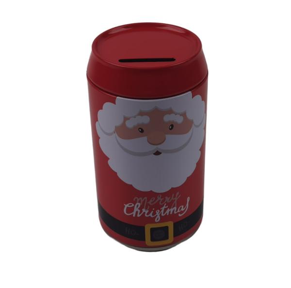 Buy cheap Coca Cola Shape Empty Metal Christmas Tin Cans With Coin Slot Lid from wholesalers
