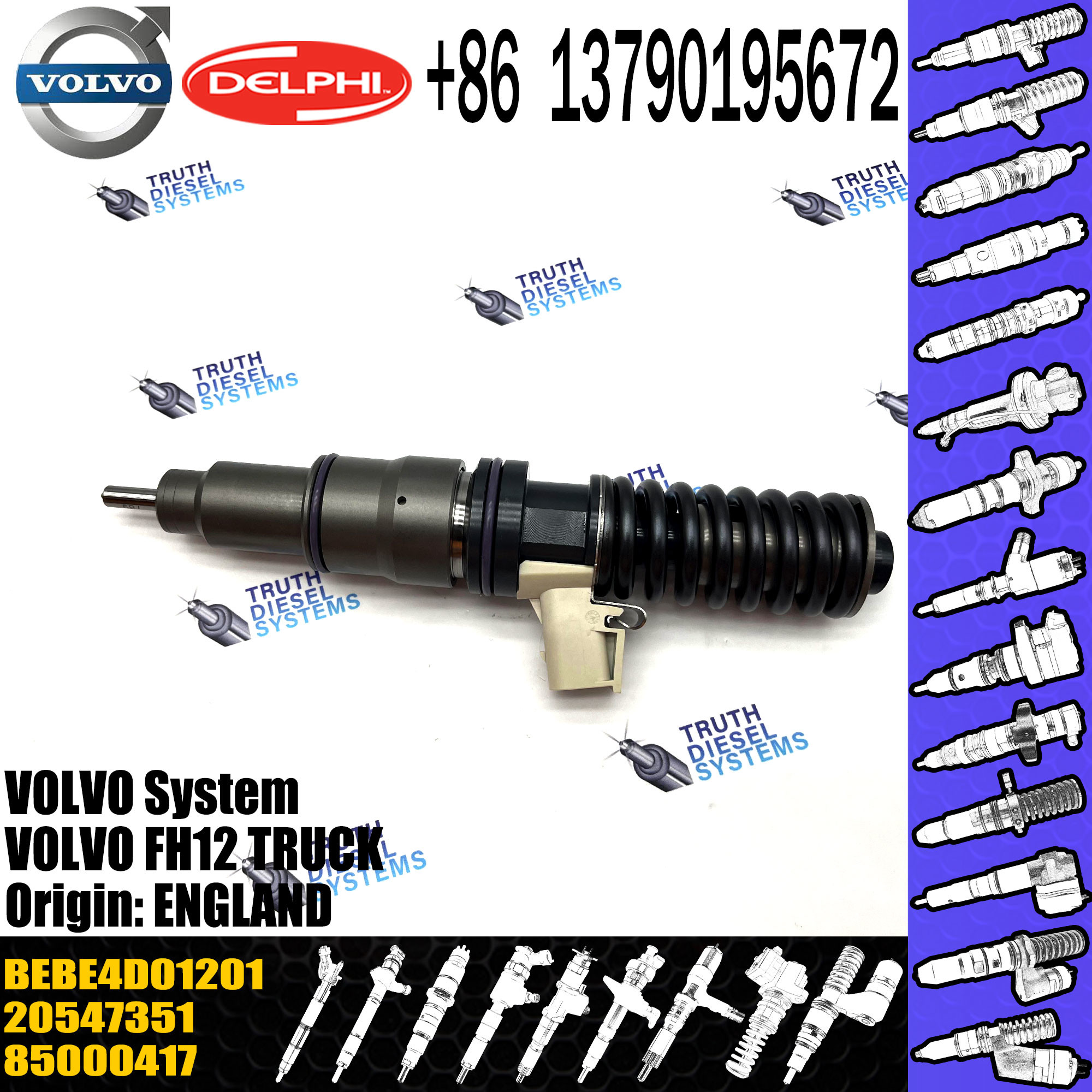 FH12 TRUCK Diesel Injector BEBE4D01101 BEBE4D01201 BEBE4D31001 For VOL injector 20517502 20547351 85000417 EX631017