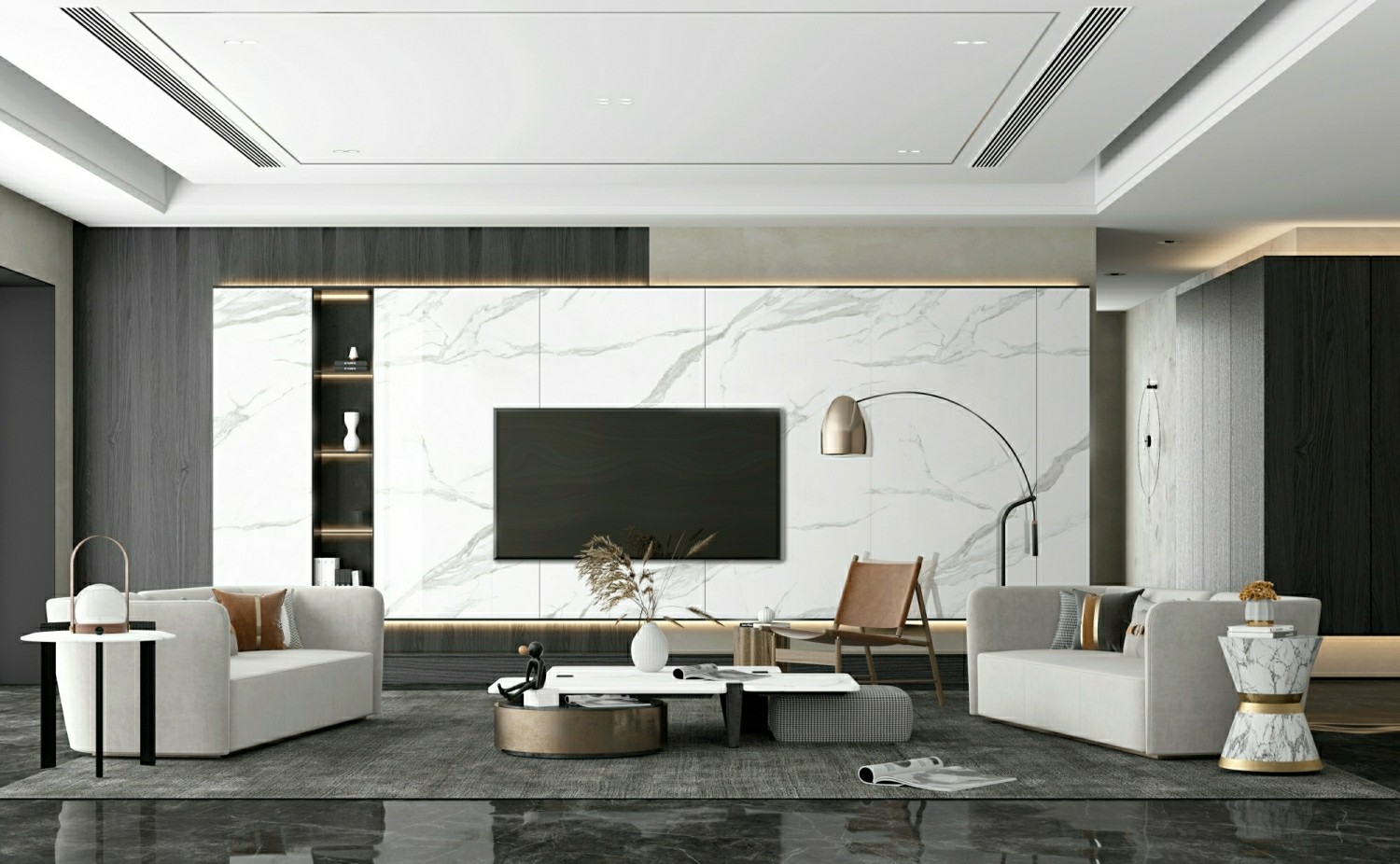 Indoor Floor W.A 0.5% No Fade 900x1800x9mm Polished Glazed Porcelain Tile For House Bedroom
