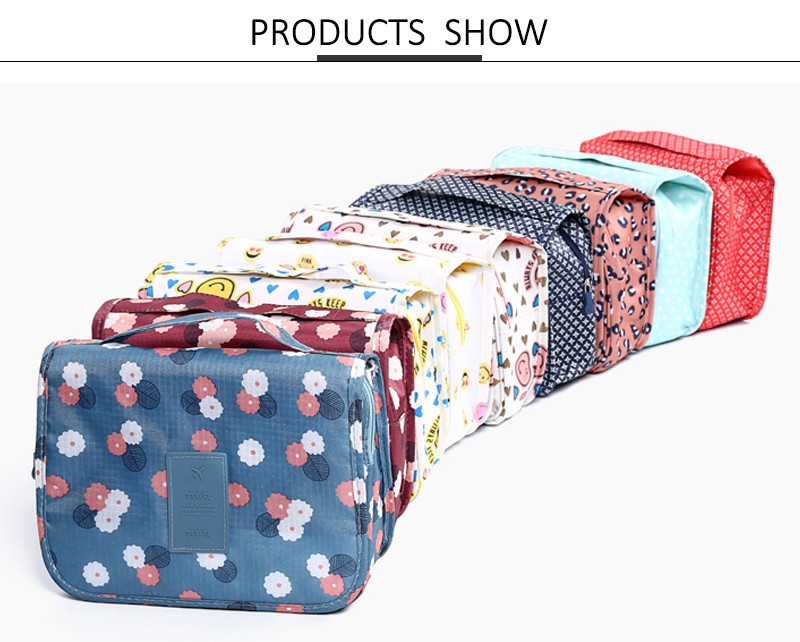 Custom Waterproof Folding Large Capacity Toiletry Hanging Makeup Bag