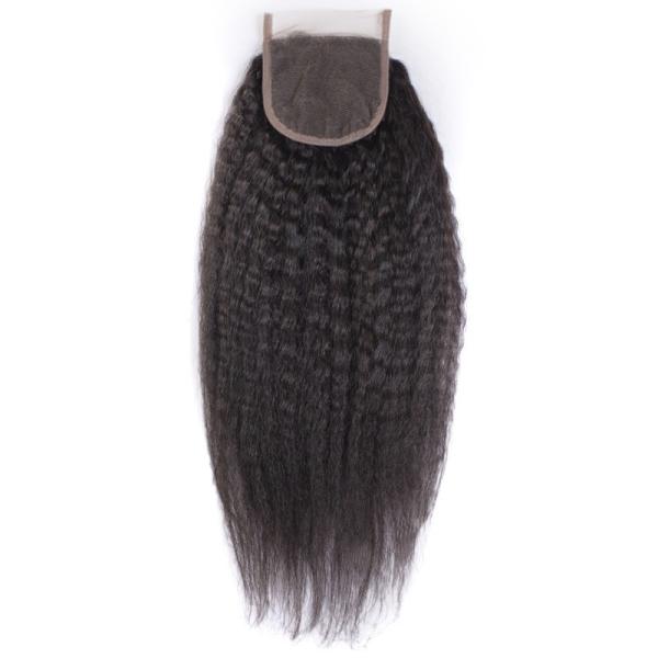 Buy cheap 4x4 Closure With Baby Hair Indian Kinky Straight Closure Full Hand Tied Brown Swiss Lace from wholesalers