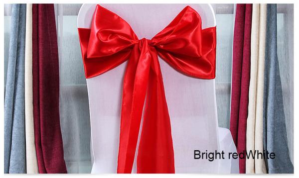 Buy cheap Standard Size Red Wedding Lace Up Satin Chair Sashes from wholesalers