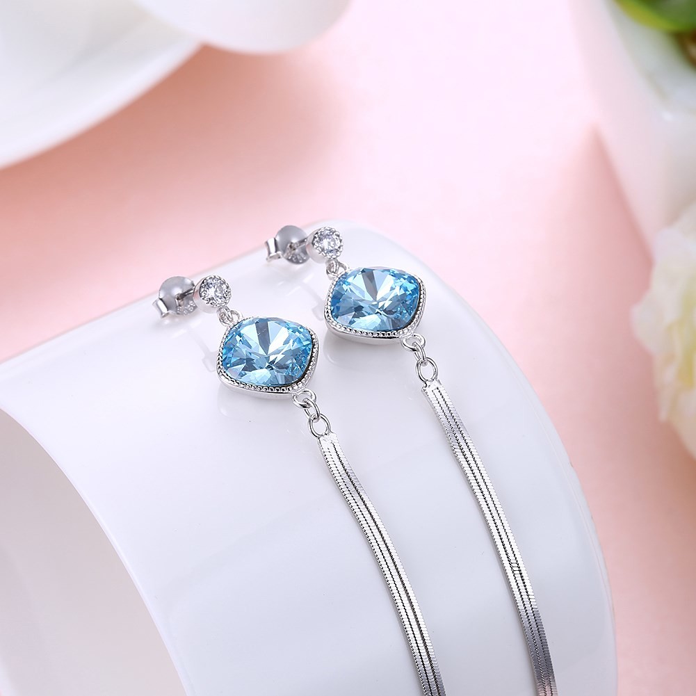 7.1cm 0.19oz Sterling Silver Jewelry Earrings Unisex Tassel Drop Earring SGS