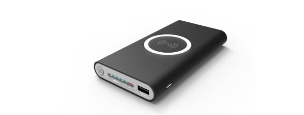 Buy cheap Black Color Wireless Cell Phone Charger 8000 mAh 133 * 74 * 19 mm With 5V 2A USB Port from wholesalers