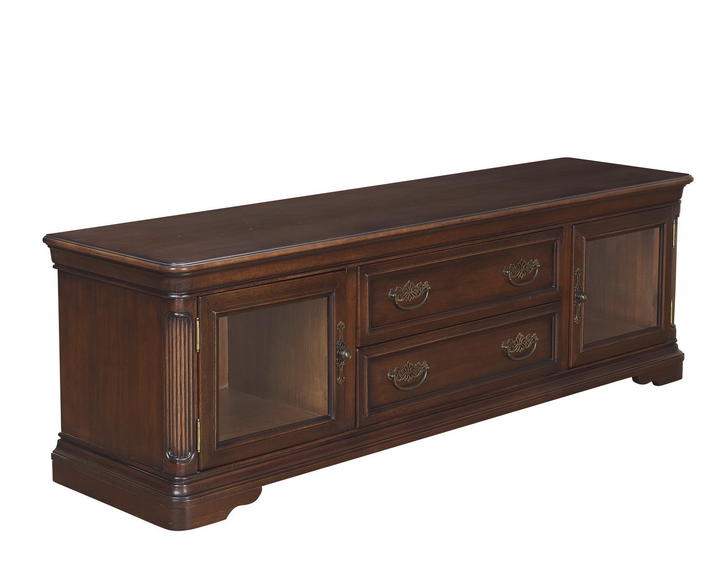 American Antique Living leisure room furniture sets Wooden TV wall unit set by Floor stand and Tall display cabinet