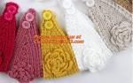 Women knitted headband with flower,crochet headband- Handmade tenia, Hair