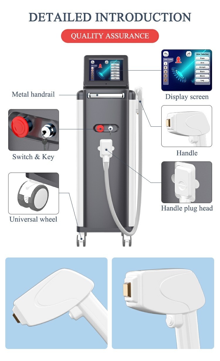 755nm Alexandrite Laser Hair Removal Machine With Skin Type Recognition Safety Feature