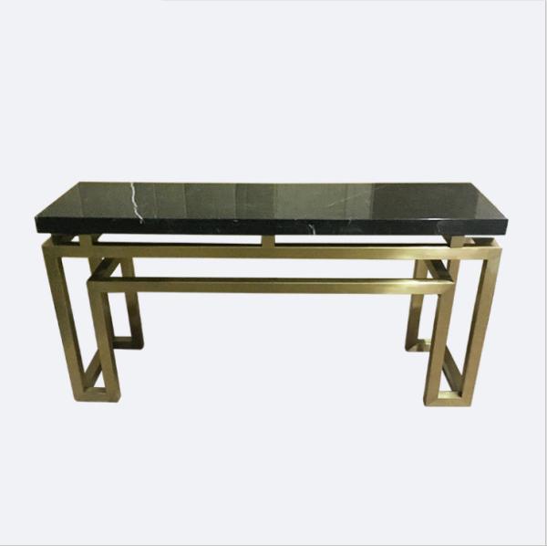 Buy cheap Luxury Brushed Brass Stainless Steel Frame Marble top Console table from wholesalers