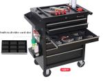 Red And Black Two Door Metal Tool Cabinet On Wheels