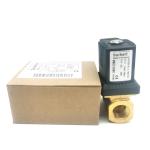 Burkert Solenoid Valve Brass Body 00308120 G1 2/2 Normally Open 25 Flow Hole FKM