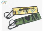 Personalized Printed Logo Embroidered Key Rings Sublimation Woven Fabric Custom
