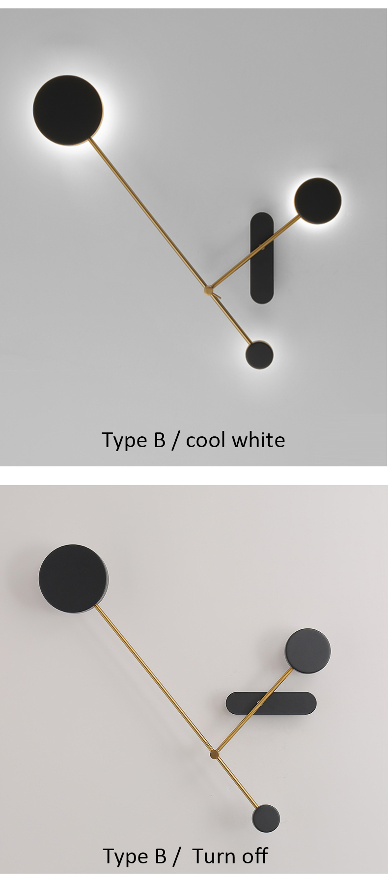 Modern minimalist wall light Home Bedroom swing arm lamp Adjustable Black loft round wall light(WH-OR-258)