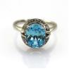 Buy cheap Sterling Silver 8mmx10mm Oval Blue Topaz Cubic Zircon Ring (R182) from wholesalers