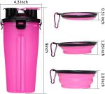 350ml Outdoor Portable Pet Water Bottle Dispenser With 2 Collapsible Silicone
