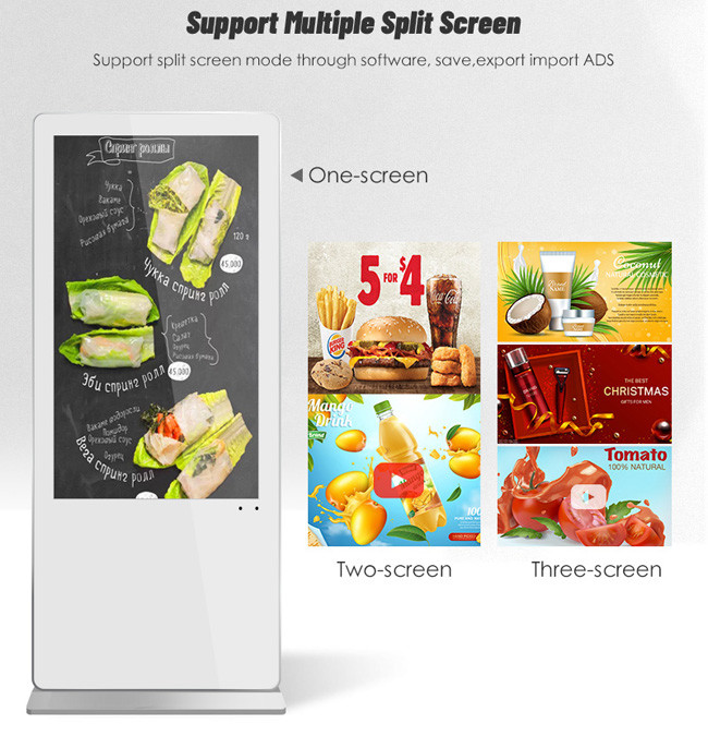 6ms 43 Inch Digital Signage Vertical Display Free Standing Digital Display