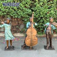 Buy cheap Custom Life Size Bronze statues of partners playing instruments together product