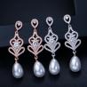 Buy cheap Special Geometrical Silver Color Pearl Earrings Brinco High-Grade CZ Zircon Pearl Earring For Women from wholesalers