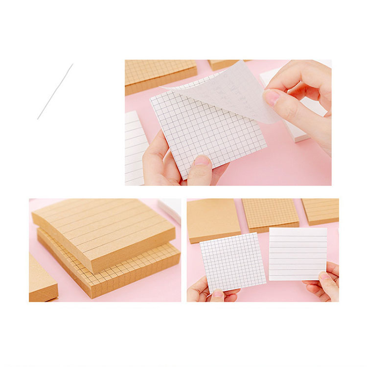 Vintage Vellum Custom Design Brown Kraft Printed Paper Memo Sticky Pad for Purchase