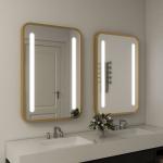 Metal Frame round led bathroom mirror Smart Touch Switch Round Illuminated