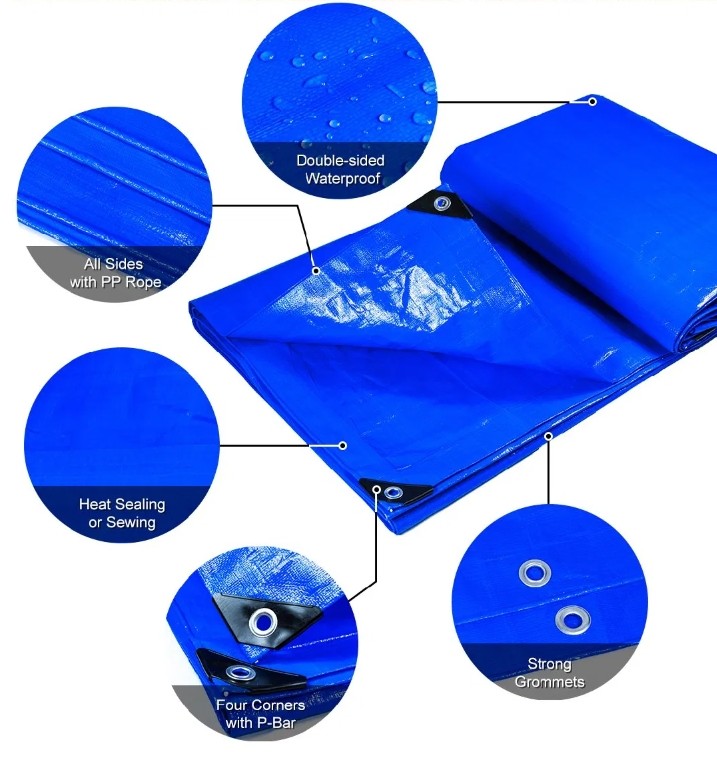 Tear Resistant PE Tarpaulin Fabric Windproof For Truck Tarp Cover