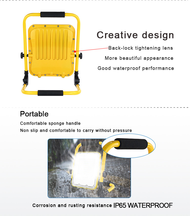 Portable Bracket LED Work Light Waterproof 18watt 40watt 48watt Magnetic Rechargeable