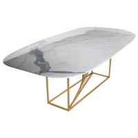 Buy cheap Oval Metal Legs Marble Pedestal Table product