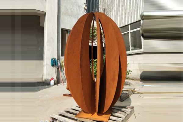 Buy cheap Corten Landscape Outdoor Steel Sculpture Garden Decor Rusty Naturally Finish from wholesalers