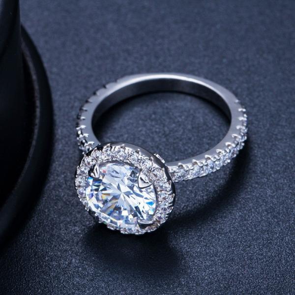 Buy cheap 925 Sterling Silver Princess Ring Round Sparkling Ring Love Heart CZ Rings for Women Engagement Jewelry Anniversary from wholesalers