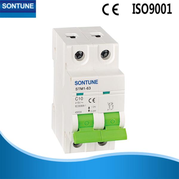 STM1-63 Device MCB Circuit Breaker White Plastic Texture High Working Reliabilit