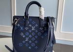 Square Women'S Genuine Leather Crossbody Bags , 18cm Blue Crossbody Handbag