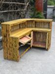 220 Cm Height Bamboo Tiki Bar With Roof 4 Pieces Bamboo Bar Stools