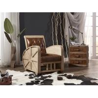 Buy cheap Vintage Brown Leather Leisure Chair Top Grain Real Leather Strong Solid Wood product