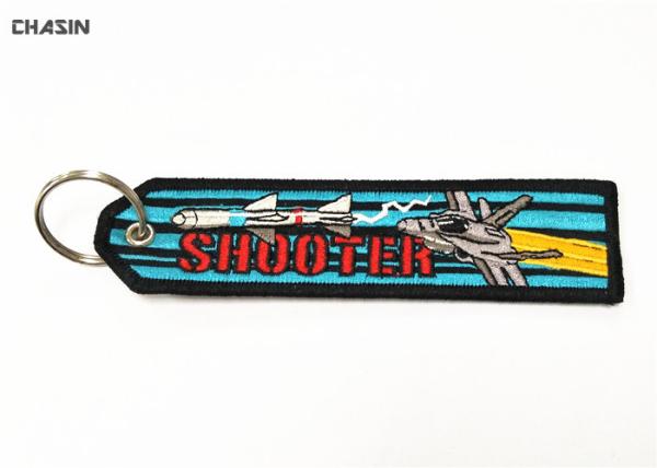 Buy cheap Motorcycle Embroidered Fabric Keychain Eco Friendly Smooth Merrow Border from wholesalers