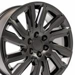 Ct2078 22x9 Gmc Replica Wheels Satin Black Gloss Black Insert Rim Chevy 22"