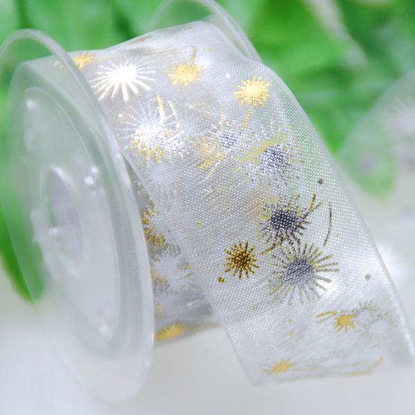 Buy cheap White / Yellow Printed Sheer Ribbon For Cosmetic Packaging Easy To Use from wholesalers
