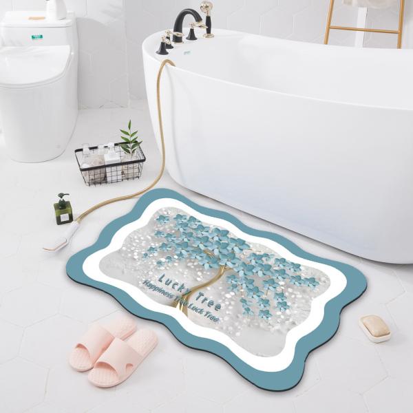Buy cheap Toilet Kitchen Bathroom Waterproof Carpet Technology Velvet Cartoon Floor Mat from wholesalers