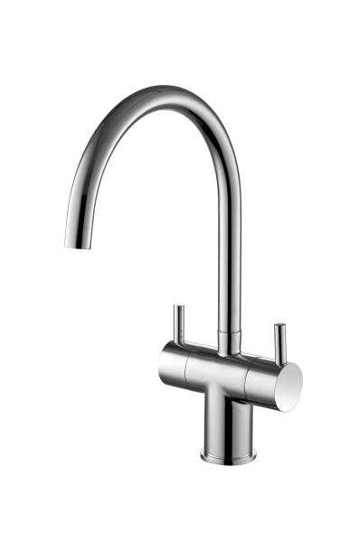 Buy cheap Double Handle Modern Kitchen Faucets Chrome Finish Brass Kitchen Sink Mixer Tap from wholesalers