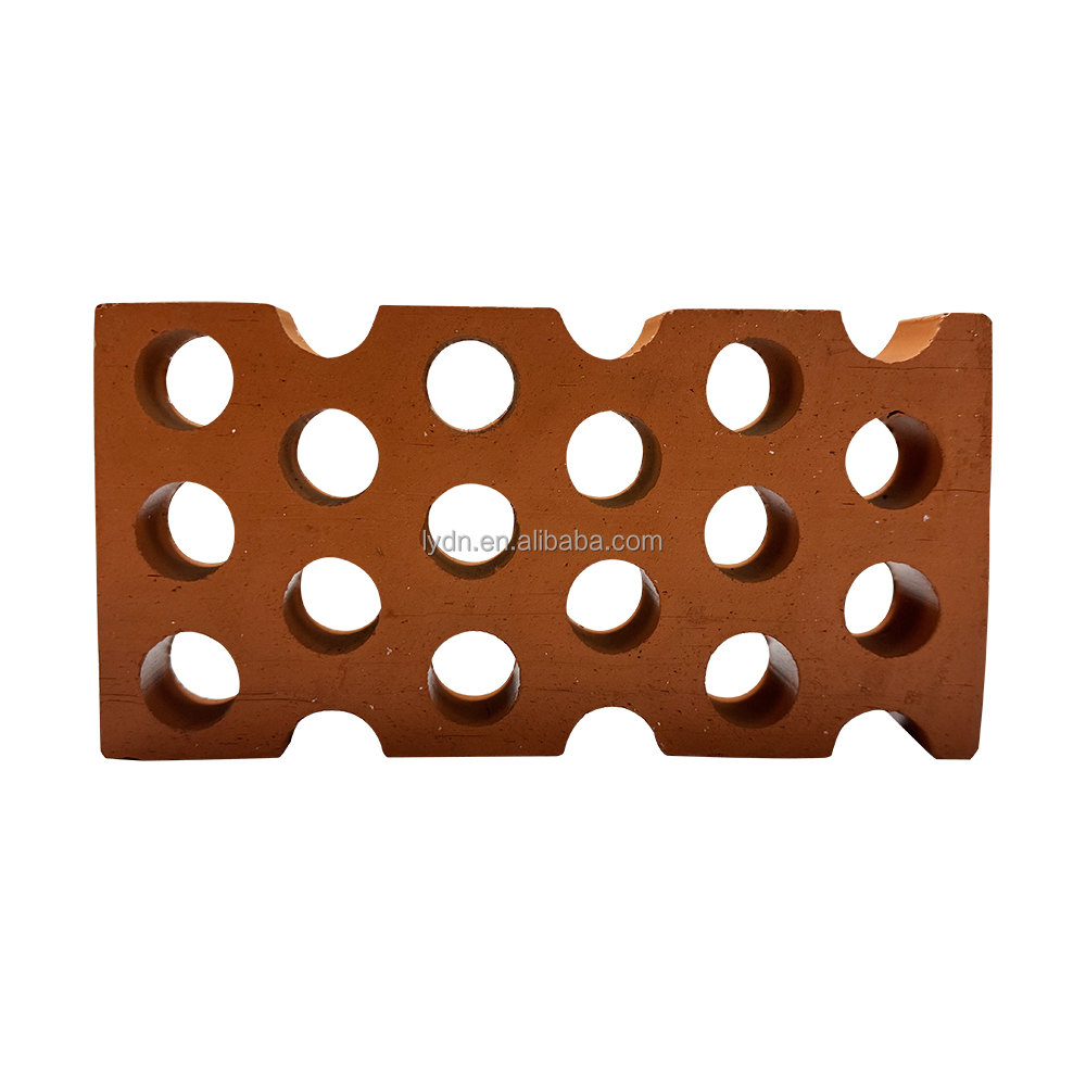 800 Centigrade Heat Insulation Terracotta House Build Block Decorative Material Rectangle Hollow Perforated Brick Outside