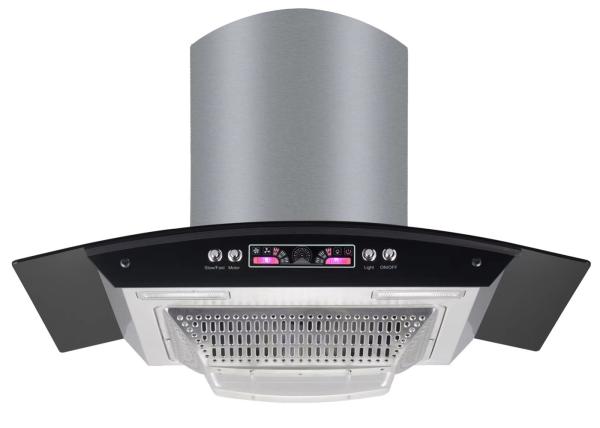 Buy cheap SASO Certificated Ventless Curved Glass Cooker Hood For Kitchen from wholesalers