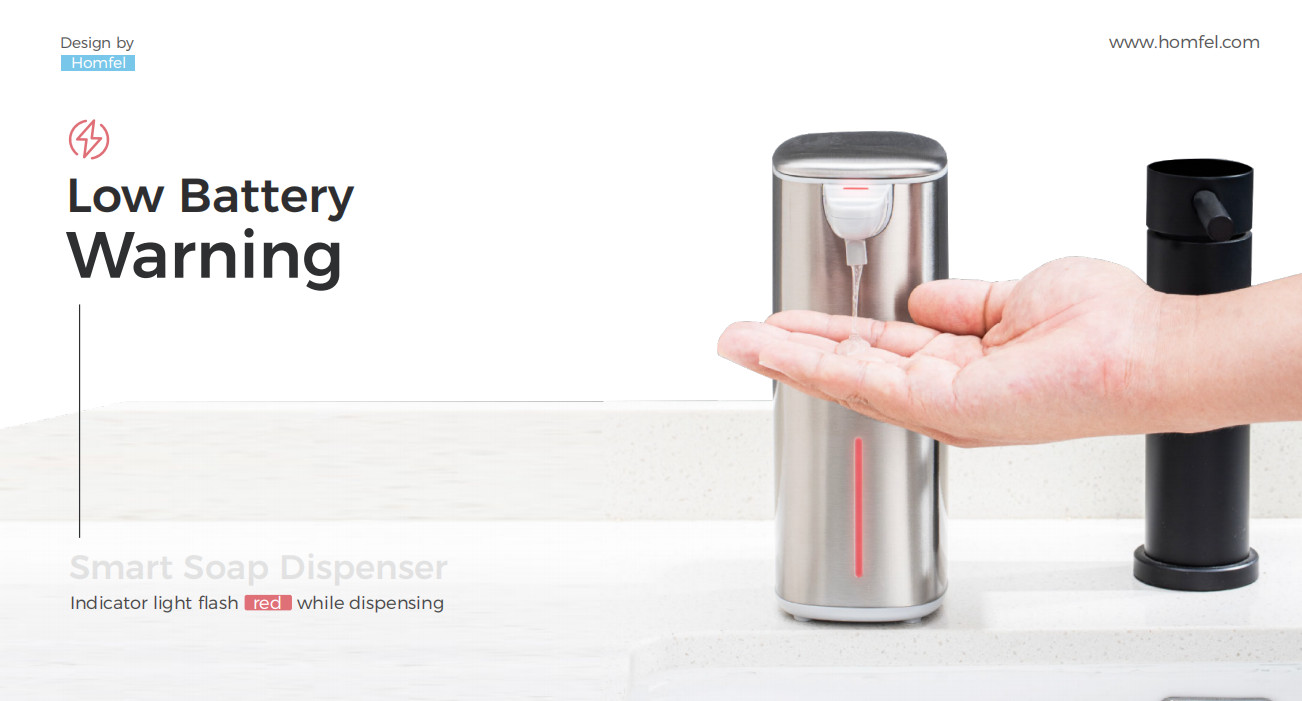 Touch-Free Rechargeable Sensor Liquid Soap Pump Dispenser , Polished Stainless Steel