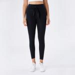 ODM Plum Red Women Tight Yoga Pants Seamless Ruched Bum Leggings Spandex